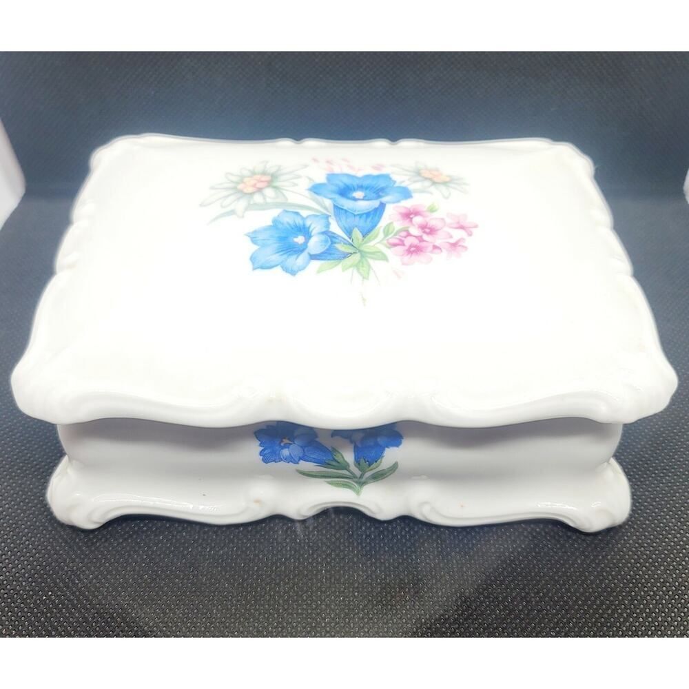 Vintage Rosenthal SELB Germany Rectangular Floral Jewelry Trinket Treasure Box